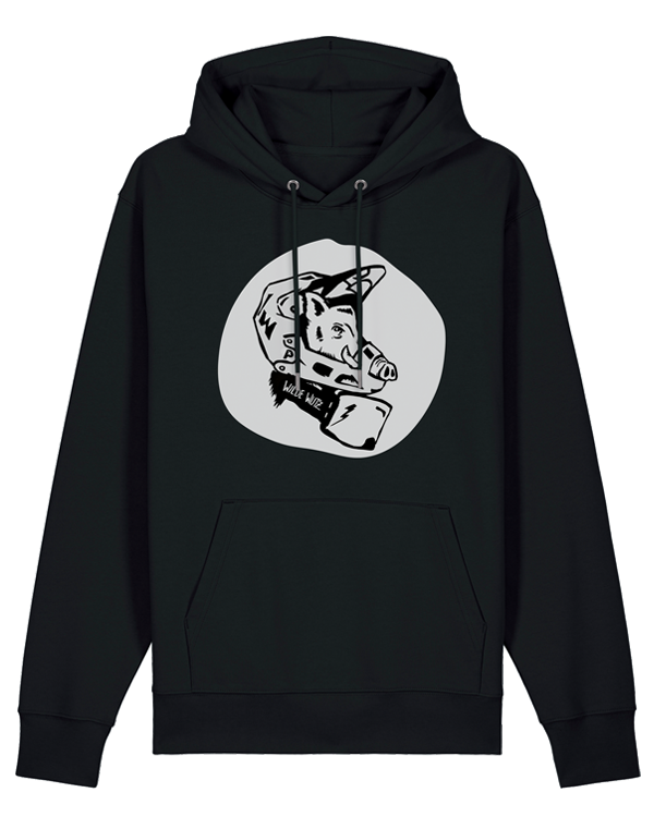 päfjes - Das Wildschwein "Die Wilde Wutz" Downhill / MTB - Unisex Fair Wear Bio Hoodie - Schwarz